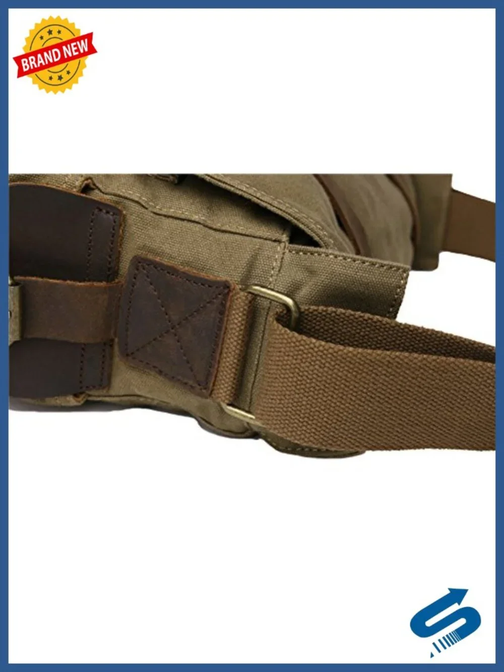 Vintage Military Leather Canvas Messenger Bag Laptop
